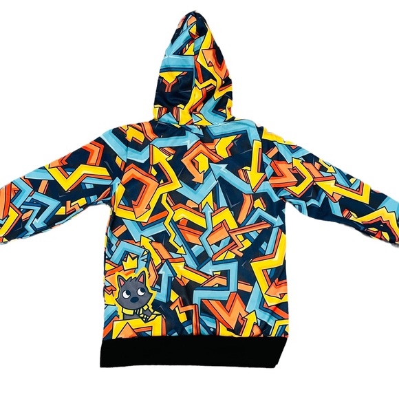 DENIS Graffiti Hoodie ~ Men's Small Multicolored * - Picture 2 of 6